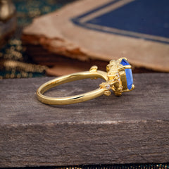 Nature-Inspired 3-Prong Heart-Shaped Sapphire Engagement Ring