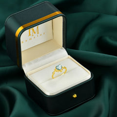 Nature-Inspired 3-Prong Heart-Shaped Natural Moss Agate Engagement Ring