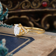 Luxury Nature-Inspired Oval-Cut - Designer Lab Diamond Engagement Ring