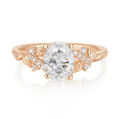 Nature-Inspired Luxury 4-Prong Oval-Cut Moissanite Engagement Ring