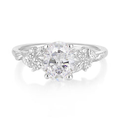 Nature-Inspired Luxury 4-Prong Oval-Cut Moissanite Engagement Ring