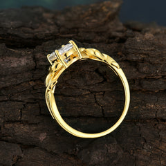 Nature-inspired Botanical Vine Entwined 4-Prong Oval-Cut Moissanite Engagement Ring