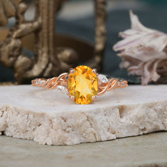 Fashion-Forward Luxury 4-Prong Citrine Engagement Ring