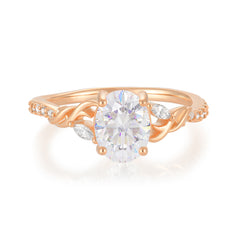 Fashion-Forward Oval Lab Diamond Alternative - Luxury 4-Prong Moissanite Engagement Ring