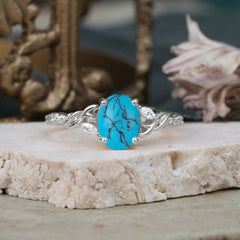 Fashion-Forward Luxury 4-Prong Turquoise Engagement Ring
