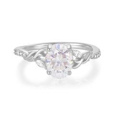 Fashion-Forward Oval Lab Diamond Alternative - Luxury 4-Prong Moissanite Engagement Ring