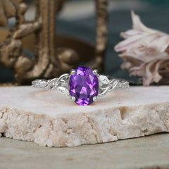 Fashion-Forward Luxury 4-Prong Amethyst Engagement Ring