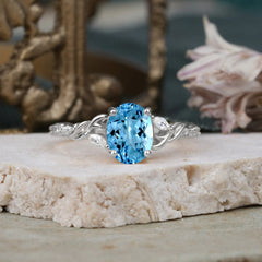 Fashion-Forward Luxury 4-Prong Aquamarine Engagement Ring