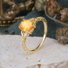 Fashion-Forward Luxury 4-Prong Citrine Engagement Ring