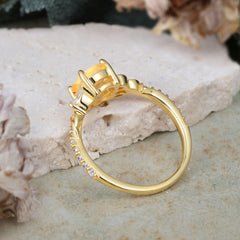 Fashion-Forward Luxury 4-Prong Citrine Engagement Ring