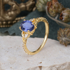 Fashion-Forward Luxury 4-Prong Tanzanite Engagement Ring