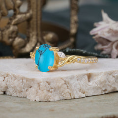 Fashion-Forward Luxury 4-Prong Turquoise Engagement Ring