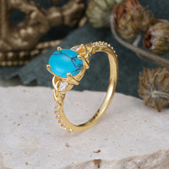Fashion-Forward Luxury 4-Prong Turquoise Engagement Ring