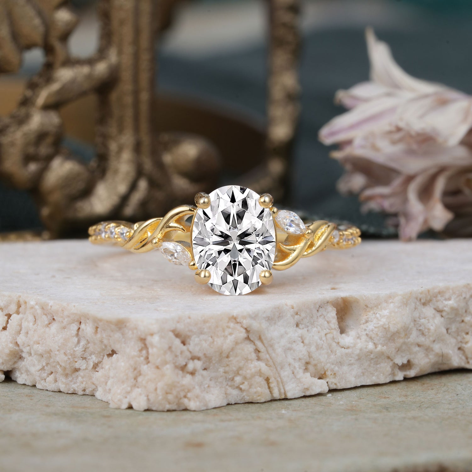 Fashion-Forward Luxury 4-Prong Oval Cut Lab Diamond Engagement Ring