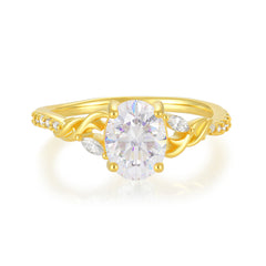 Fashion-Forward Oval Lab Diamond Alternative - Luxury 4-Prong Moissanite Engagement Ring