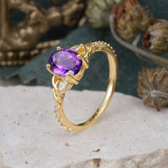 Fashion-Forward Luxury 4-Prong Amethyst Engagement Ring