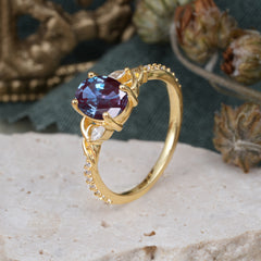 Fashion-Forward Luxury 4-Prong Alexandrite Engagement Ring