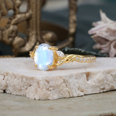 Fashion-Forward Luxury 4-Prong Moonstone Engagement Ring