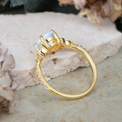 Fashion-Forward Luxury 4-Prong Moonstone Engagement Ring