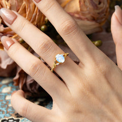 Fashion-Forward Luxury 4-Prong Moonstone Engagement Ring