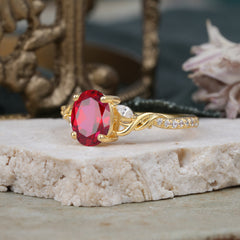 Fashion-Forward Luxury 4-Prong Ruby Engagement Ring