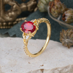 Fashion-Forward Luxury 4-Prong Ruby Engagement Ring