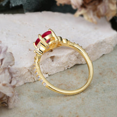 Fashion-Forward Luxury 4-Prong Ruby Engagement Ring