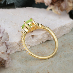 Fashion-Forward Luxury 4-Prong Peridot Engagement Ring