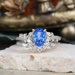 Vintage 4-Prong Oval-Cut Sapphire Engagement Ring