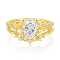 Vintage 4-Prong Oval-Cut Moissanite Engagement Ring