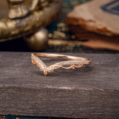 Luxurious Nature Inspired Moissanite Engagement Wedding Band Ring