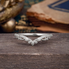 Luxurious Nature Inspired Moissanite Engagement Wedding Band Ring