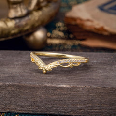 Luxurious Nature Inspired Moissanite Engagement Wedding Band Ring