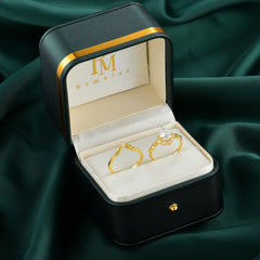 Nature-Inspired 3-Prong Tear-Cut Moissanite Engagement Ring Set