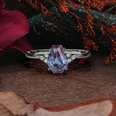 Halloween Limited | Coffin Cut Cluster Black Rutilated Quartz Ring Set