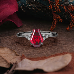 Halloween Limited | Coffin Cut Cluster Black Rutilated Quartz Ring Set