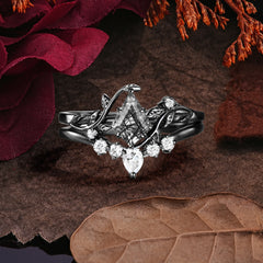 Halloween Limited | Nature-Inspired Kite Cut Black Rutilated Quartz Ring Set