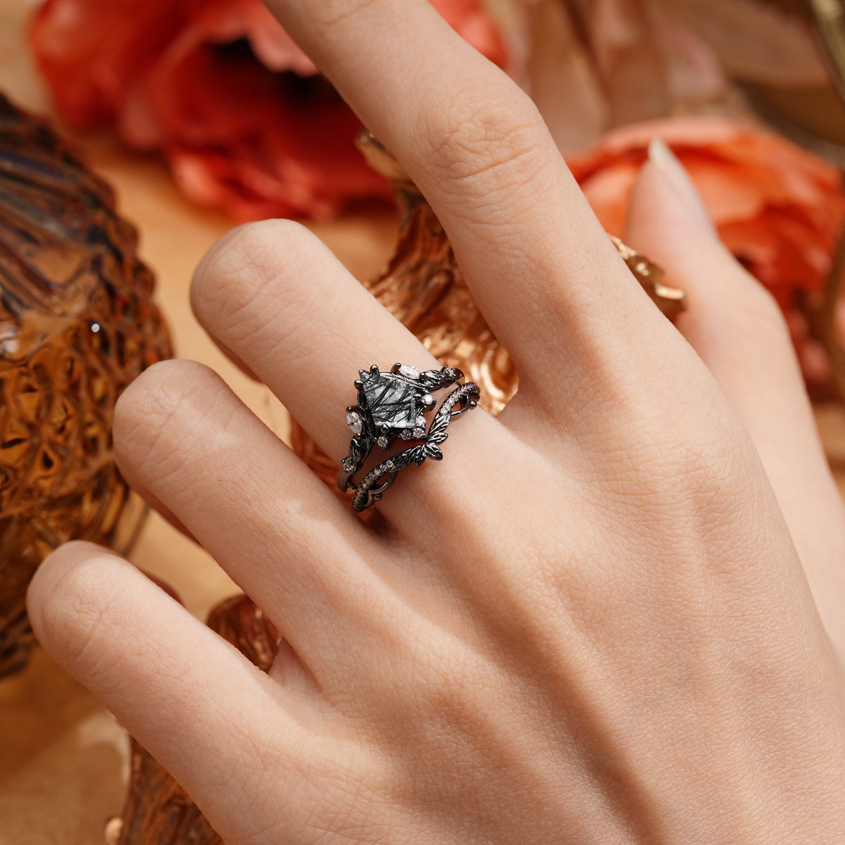 Halloween Exclusive Luxury Kite-Cut Bridal Ring Set