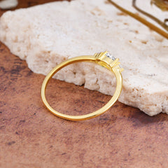 Round & Oval Cut Lab Diamond Ring Timeless Three Stones Wedding Band