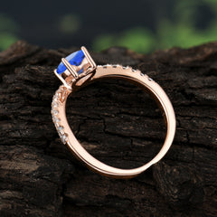 4-Prong Heart Shaped Sapphire Engagaement Ring Classic Wedding Ring