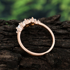 3-Stone Round Moissanite Ring C Past Present & Future Promise Ring
