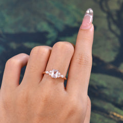 1 Carat Emerald Cut Moissanite Classic Side Stone Engagement Ring