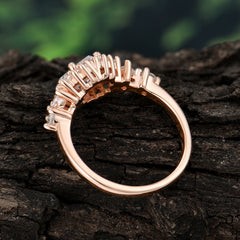 Sparkling Princess Cut Vintage Halo Cluster Moissanite Engagement Ring