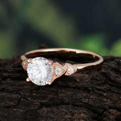 Classic Round Moissanite Engagement Ring for Women