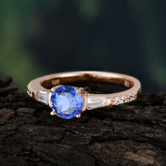 1 Carat 4 Prong Sapphire Engagement Ring Side Stone Promise Ring