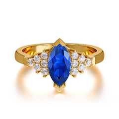 1CT Marquise Cut 2 Prong Sapphire Cluster Engagement Anniversary Ring