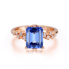 6 Prong Timeless 3 Carat Emerald Cut Sapphire Engagement Ring
