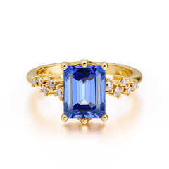 6 Prong Timeless 3 Carat Emerald Cut Sapphire Engagement Ring