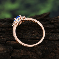 1 Carat Oval Cut 4 Prong Three Stone Sapphire Promise Ring Classic Wedding Ring