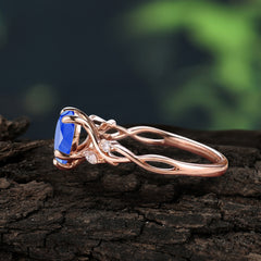 Vintage 5-Prong Heart-Cut Sapphire Engagement Ring